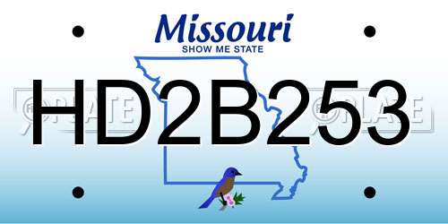 HD2B253 Missouri License Plate