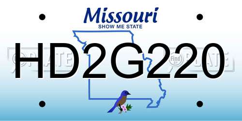 HD2G220 Missouri License Plate