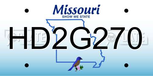 HD2G270 Missouri License Plate