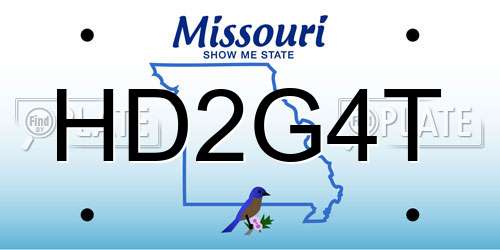 HD2G4T Missouri License Plate