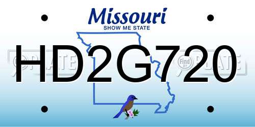 HD2G720 Missouri License Plate