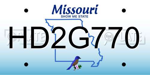 HD2G770 Missouri License Plate