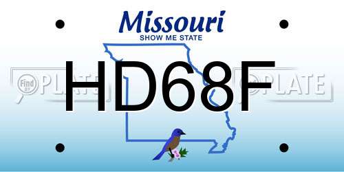 HD68F Missouri License Plate