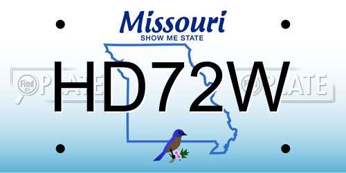 HD72W Missouri License Plate