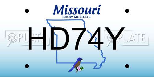 HD74Y Missouri License Plate