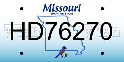 HD76270 Missouri License Plate