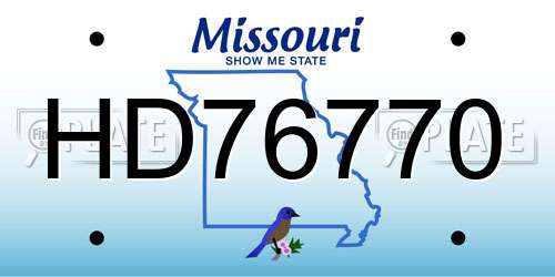 HD76770 Missouri License Plate