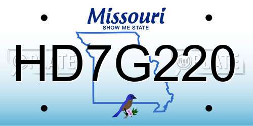 HD7G220 Missouri License Plate