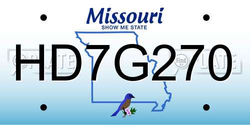 HD7G270 Missouri License Plate