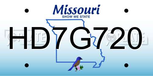 HD7G720 Missouri License Plate