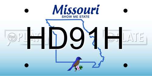 HD91H Missouri License Plate