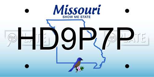 HD9P7P Missouri License Plate