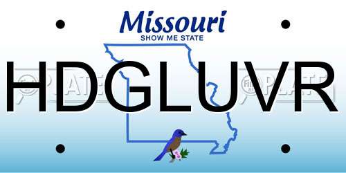 HDGLUVR Missouri License Plate