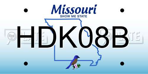 HDK08B Missouri License Plate