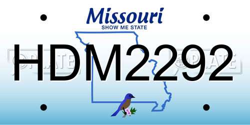 HDM2292 Missouri License Plate
