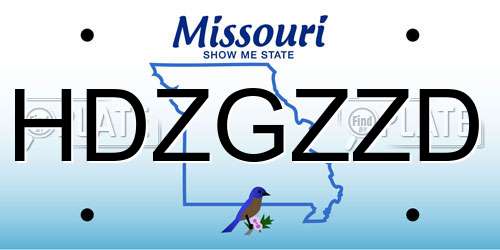 HDZGZZD Missouri License Plate