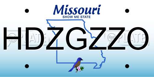 HDZGZZO Missouri License Plate