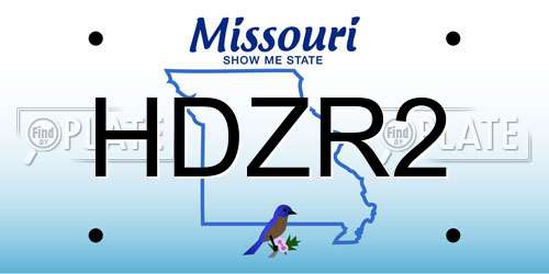 HDZR2 Missouri License Plate
