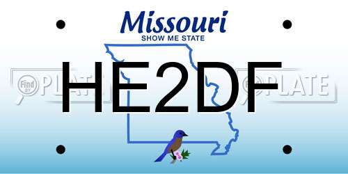 HE2DF Missouri License Plate