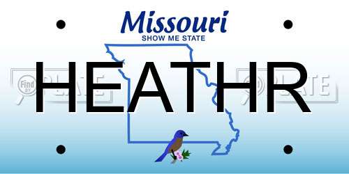 HEATHR Missouri License Plate