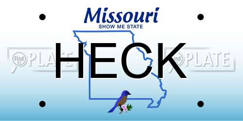 HECK Missouri License Plate