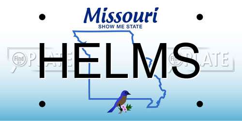 HELMS Missouri License Plate