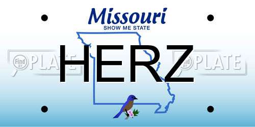 HERZ Missouri License Plate