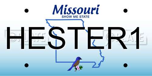 HESTER1 Missouri License Plate