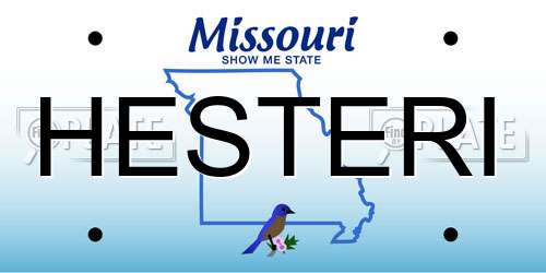 HESTERI Missouri License Plate