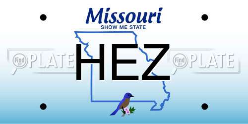 HEZ Missouri License Plate