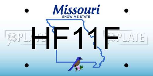 HF11F Missouri License Plate