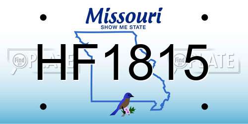 HF1815 Missouri License Plate