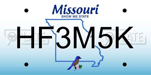 HF3M5K Missouri License Plate