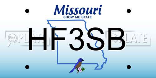 HF3SB Missouri License Plate