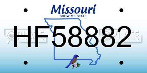 HF58882 Missouri License Plate