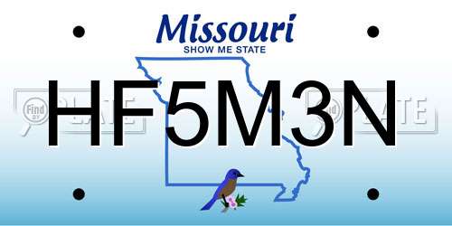 HF5M3N Missouri License Plate
