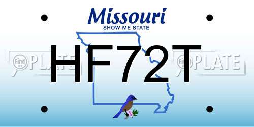 HF72T Missouri License Plate