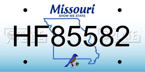HF85582 Missouri License Plate