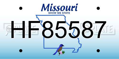 HF85587 Missouri License Plate