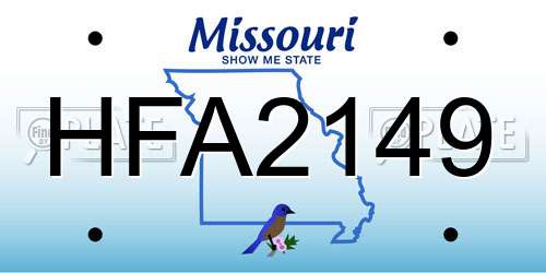 HFA2149 Missouri License Plate