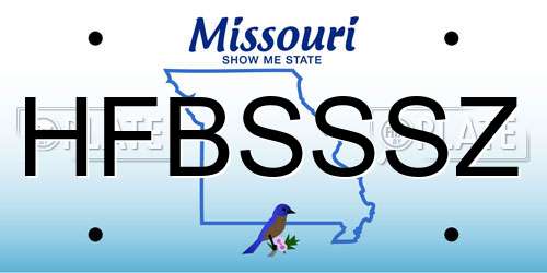 HFBSSSZ Missouri License Plate