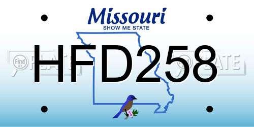 HFD258 Missouri License Plate