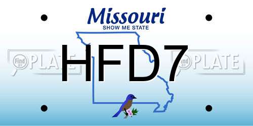 HFD7 Missouri License Plate