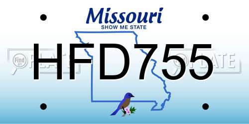 HFD755 Missouri License Plate