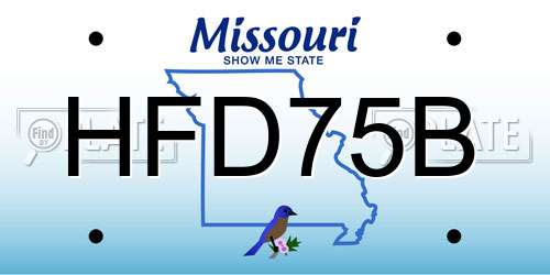 HFD75B Missouri License Plate