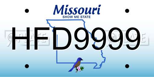 HFD9999 Missouri License Plate