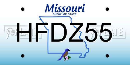 HFDZ55 Missouri License Plate