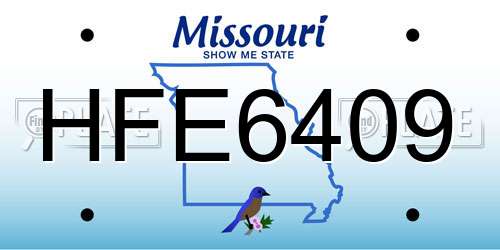 HFE6409 Missouri License Plate
