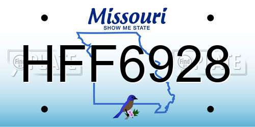 HFF6928 Missouri License Plate