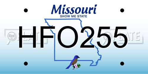 HFO255 Missouri License Plate